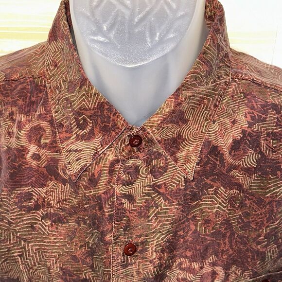 Firethorn Men's Red Muted Hawaiian Silk shirt M 0592 - Picture 1 of 4